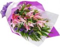 Pink lily hand bouquets