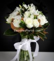 white roses and freesia bouquets